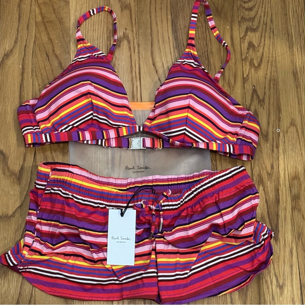 NWT PAUL SMITH SWIMWEAR SET (BIKINI IN LARGE, SHORTS IN SMALL)